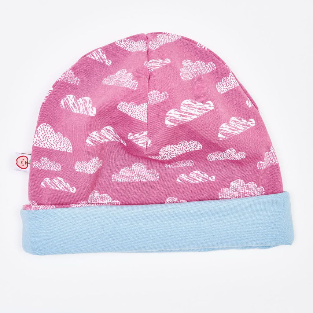 Beanie "Clouds Vintage Rose" made from 96% organic cotton and 4% elastane