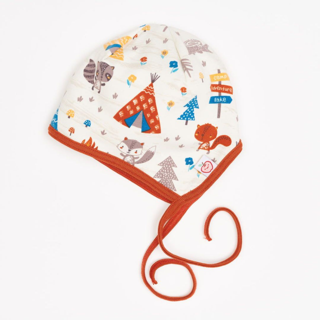 Fleece-lined baby hat with ear flaps "Avdenture Camp | Fleece Copper Marl"
