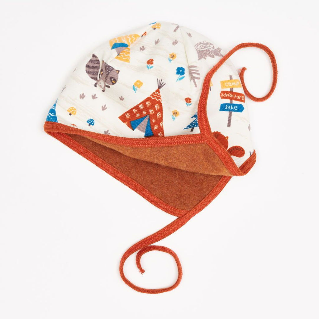 Fleece-lined baby hat with ear flaps "Avdenture Camp | Fleece Copper Marl"
