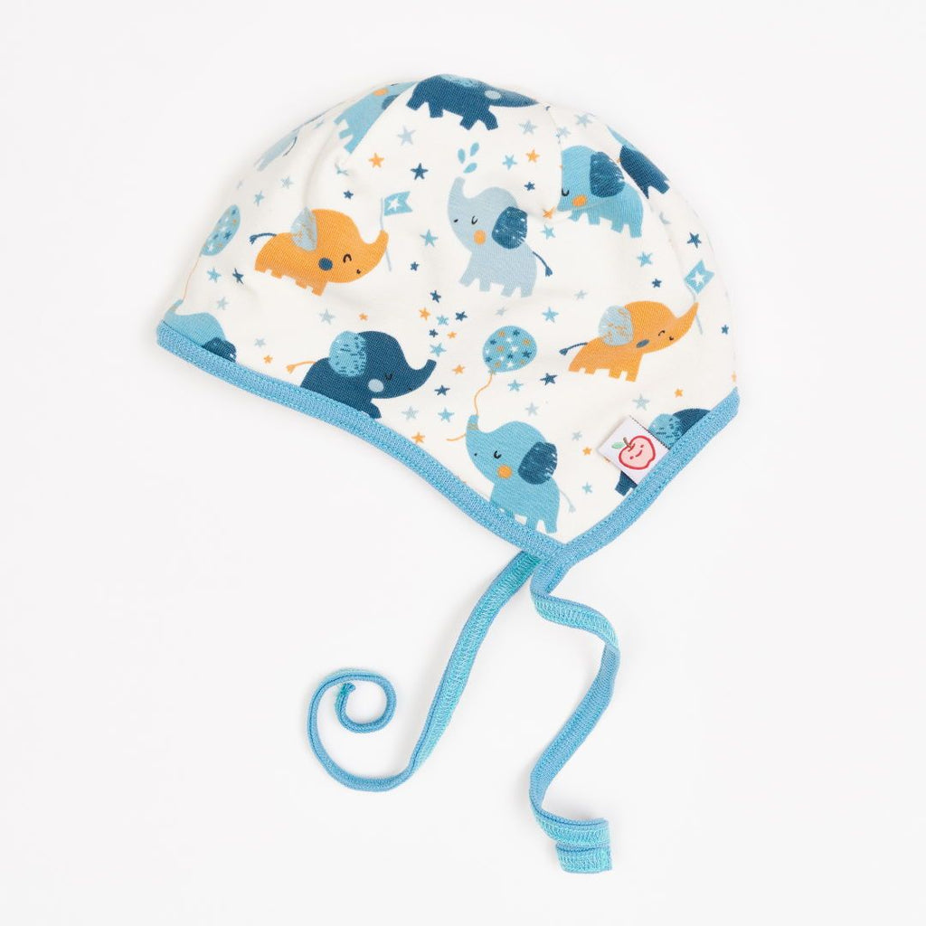 Fleece-lined baby hat with ear flaps "Baby Elephant | Fleece Copper Marl"