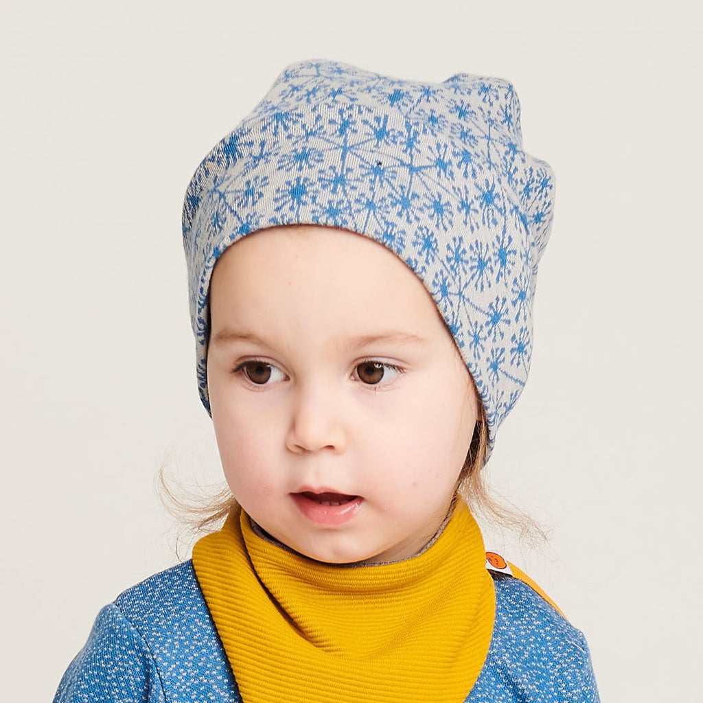 Lined baby hat "Dandelion Blue/Rib Glacier" - Cheeky Apple