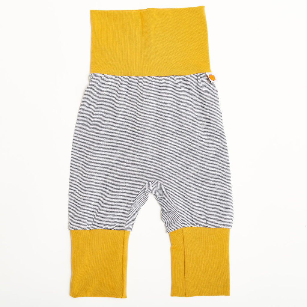 Baby pants "White-Navy Stripes/Ochre"