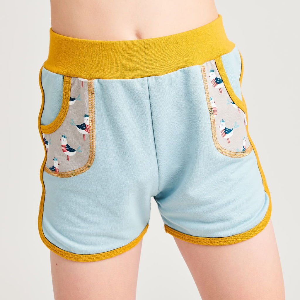 Organic shorts "Summersweat Frost | Seagull Fiete" made from 95% organic cotton and 5% elasthane