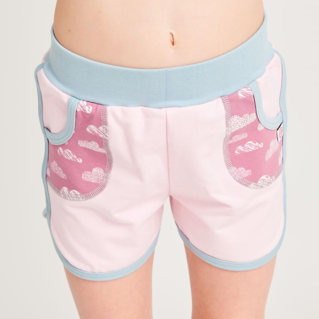 Organic shorts "Summersweat Light Pink | Clouds Vintage Rose" made from 95% organic cotton and 5% elasthane