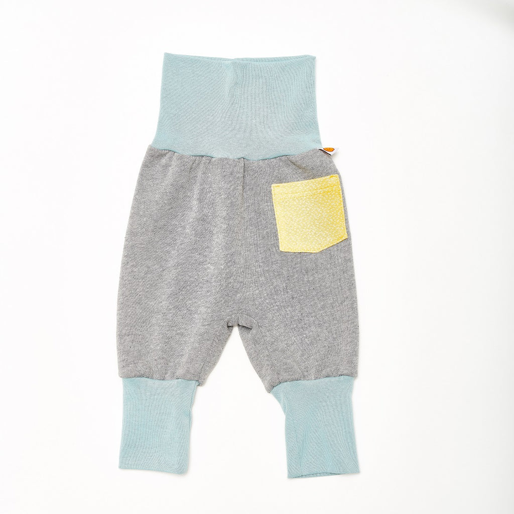 Baby sweat pants with pockets "Sweat Grey/Dotties Bamboo" - Cheeky Apple