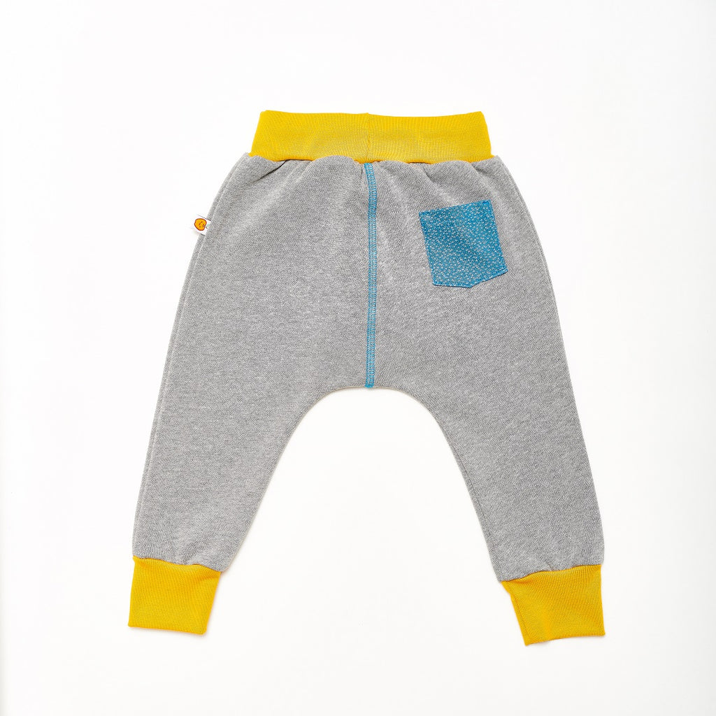 Boy`s Sweatpants "Sweat Grey/Dotties Blue" - Cheeky Apple