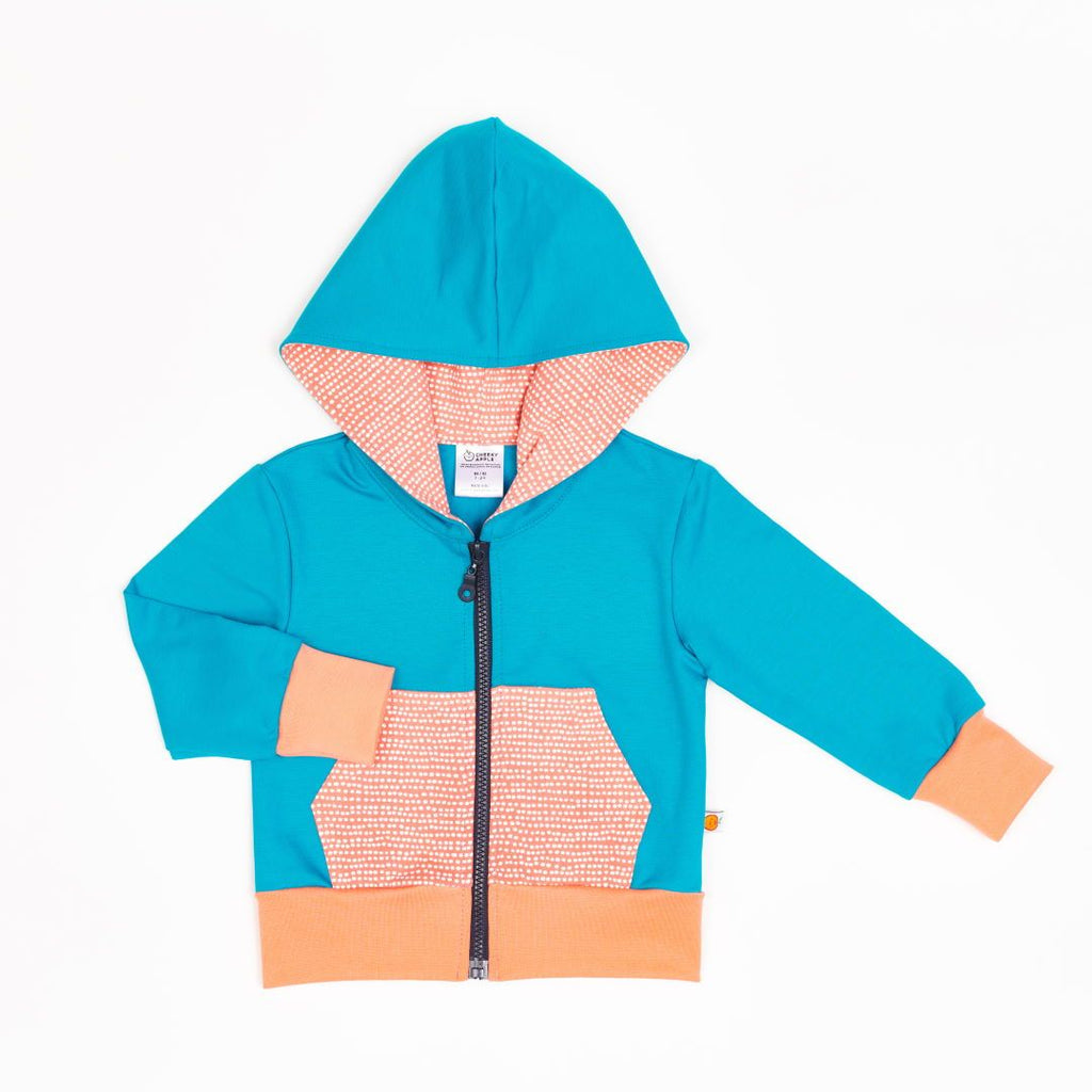 Sweat Hoodie "Light Petrol/Dotted Lines Coral"