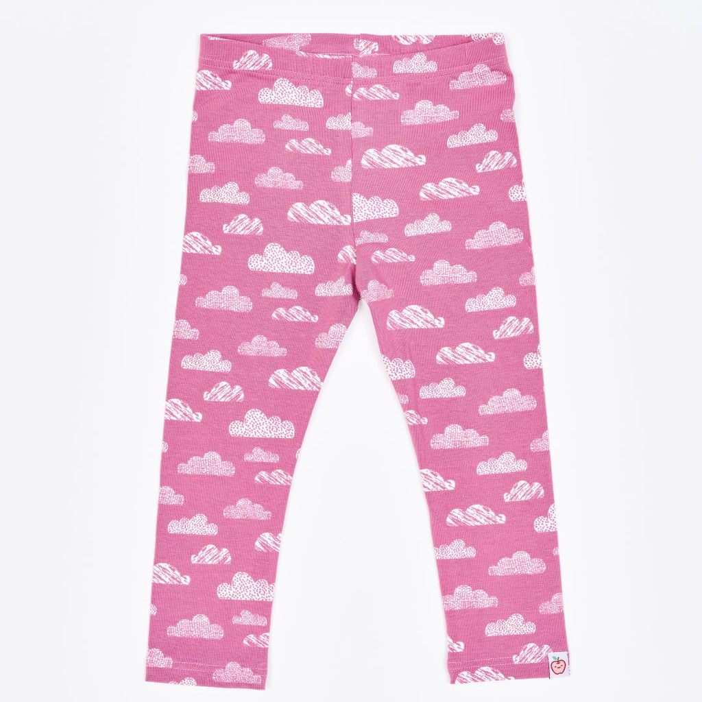 Organic leggings "Clouds Vintage Rose" made from 95% organic cotton and 5% elastane