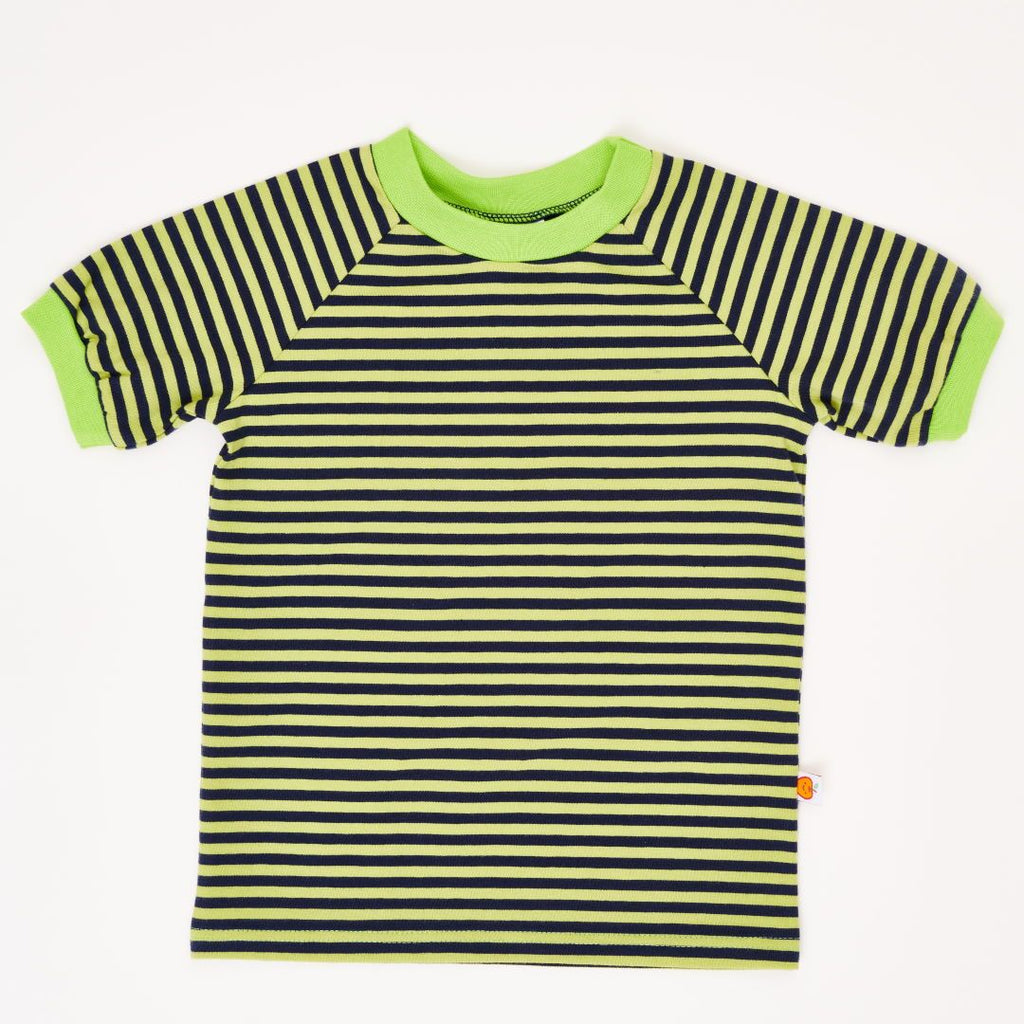 Boys' T-shirt "Lime-Petrol Stripes"