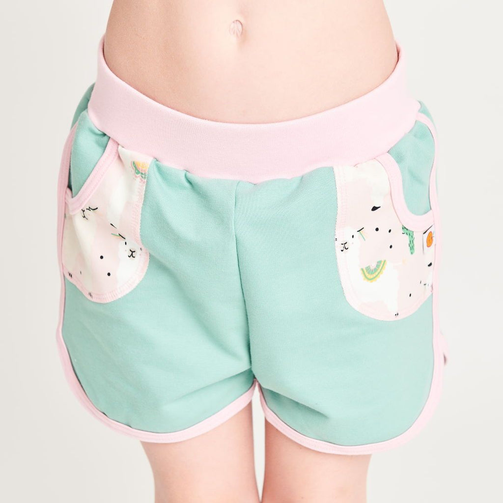 Shorts "Summersweat Mint Green/Alpakas Pink"