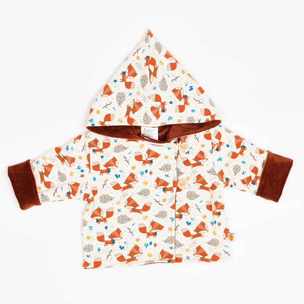 Reversible baby jacket "Fox&Hedgehog/Nicki Copper"